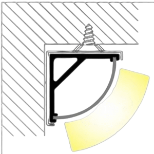 1m Black Corner Profile 16mm*16mm2