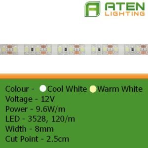 LED Flexible Strip - 12V, 9.6W/m, 3528-LED, IP543