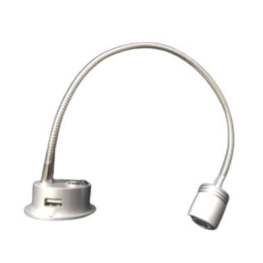 USB Charging LED Long Neck Silver Reading Light