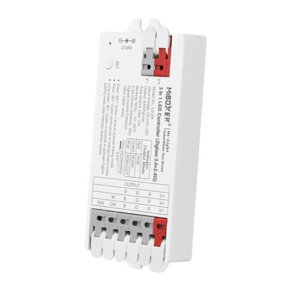 Mi-Light E3-ZR Zigbee 3.0 3-in-1 LED Controller – Zigbee & 2.4GHz Smart Controller for RGB, RGBW and RGB+CCT LED Strips
