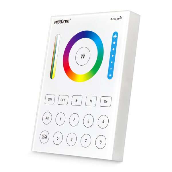 MiBoxer B8, 8-Zone RGB+CCT Wireless Touch Panel Remote, 2.4GHz